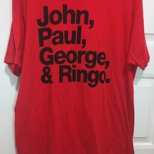 The Beatles Red Short Sleeve Tee